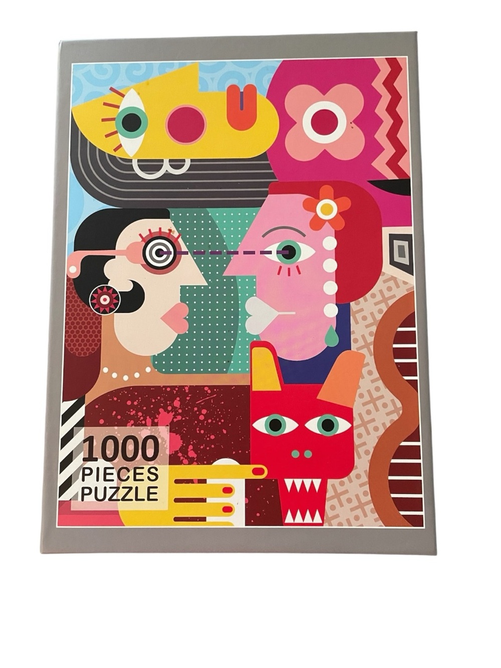 KS Games Abstract Faces 1000-Piece Puzzle — Multicolor Art Assembly Challenging